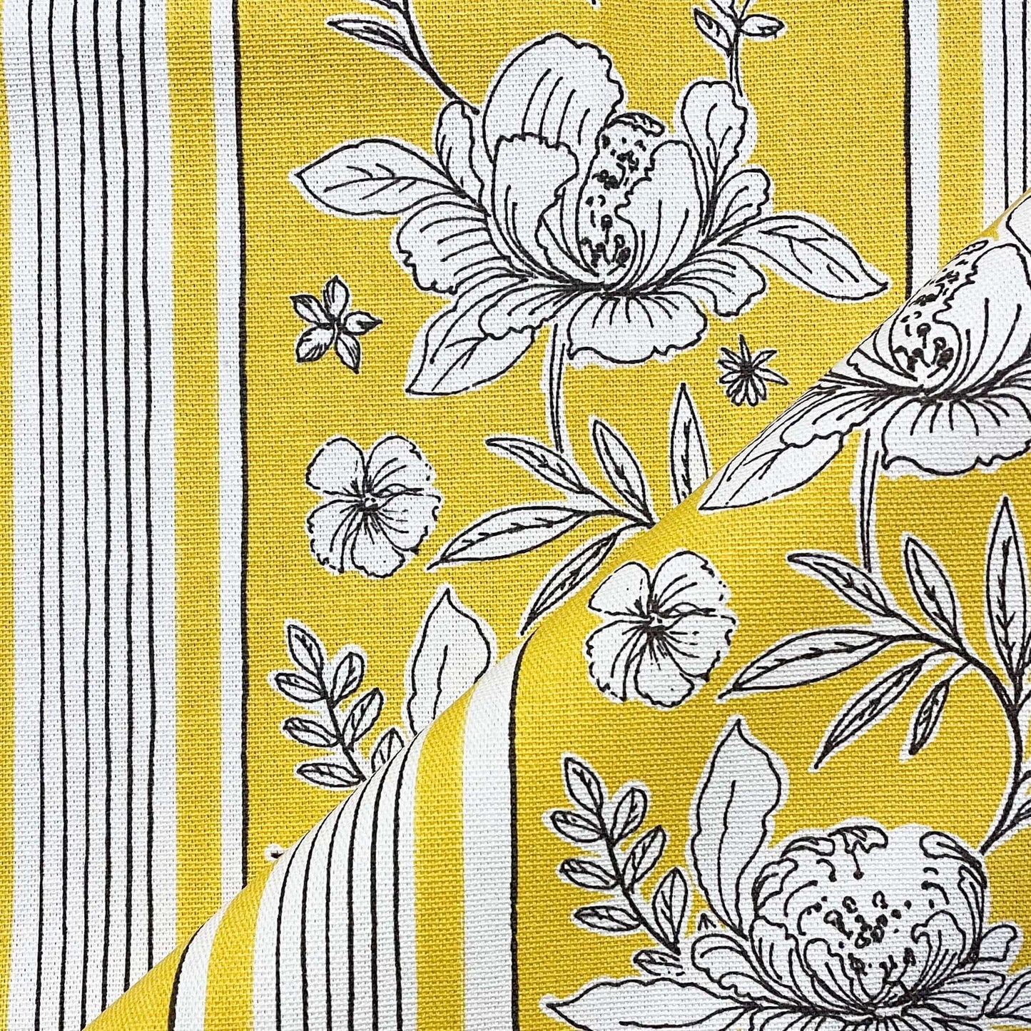 Crisp & Dene Yellow Vintage Floral Tea Towel