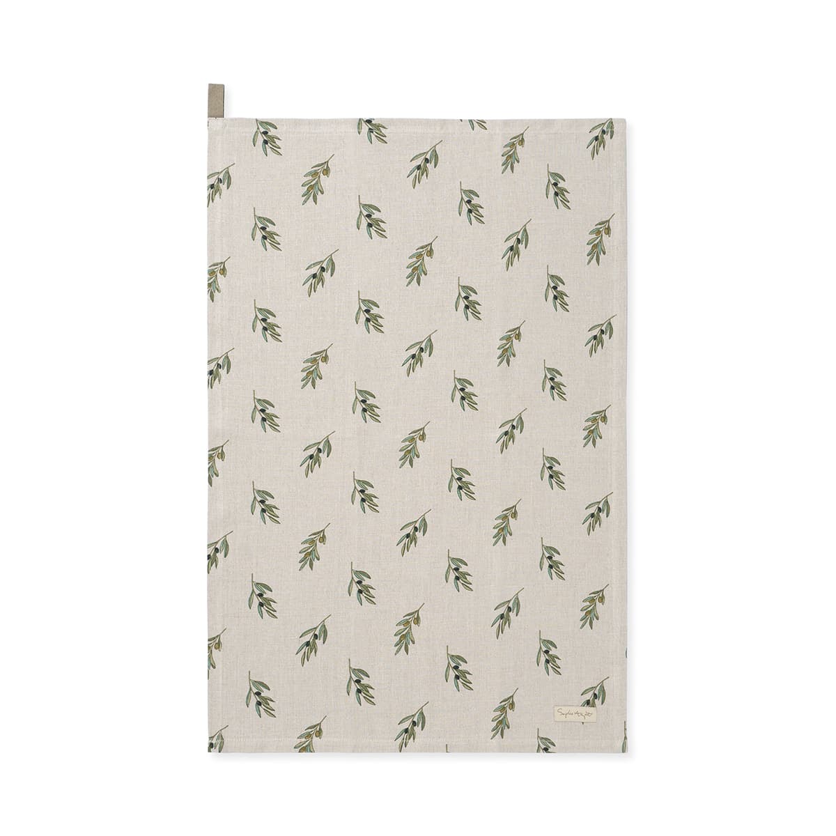 Sophie Allport Olive Linen Tea Towel