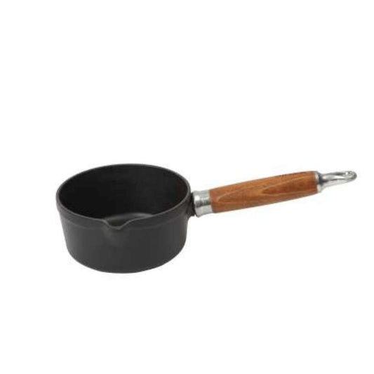 Chasseur by Dexam - 14cm Milk Pan with Wooden Handle – Matt Black