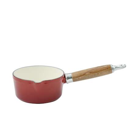 Chasseur by Dexam - 14cm Milk Pan with Wooden Handle – Chilli Red