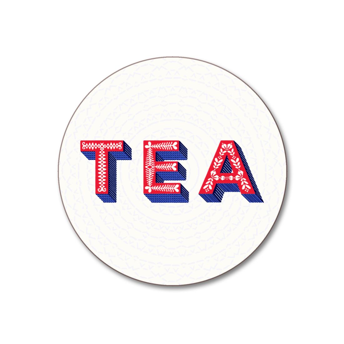 Asta Barrington "TEA" White Round Coaster