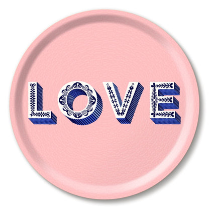 Asta Barrington Pale Pink Love Round Tray (31cm)