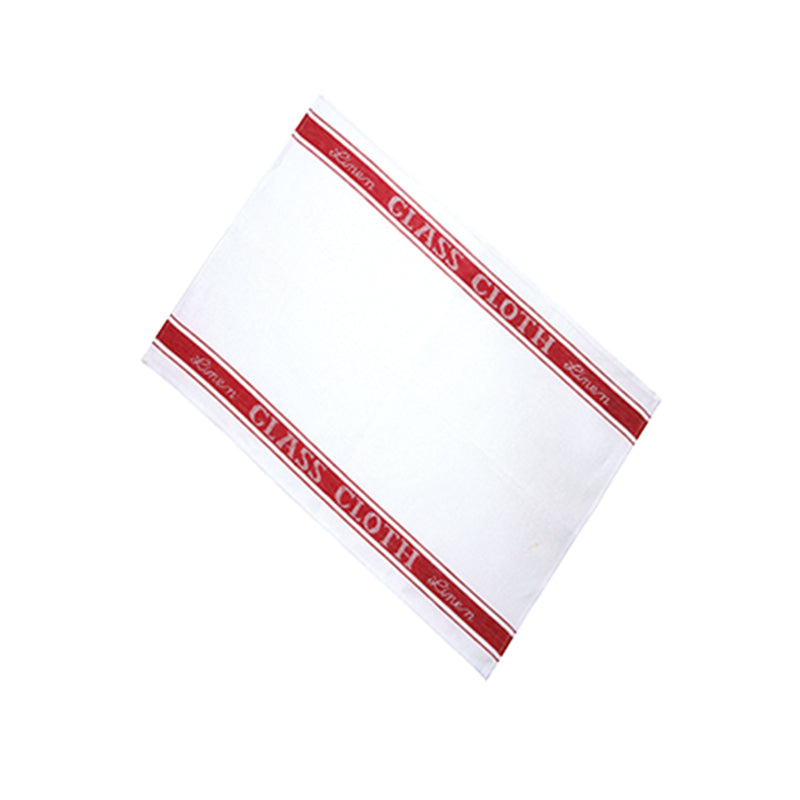 Dexam - White Linen Glass Cloth with Red Stripe
