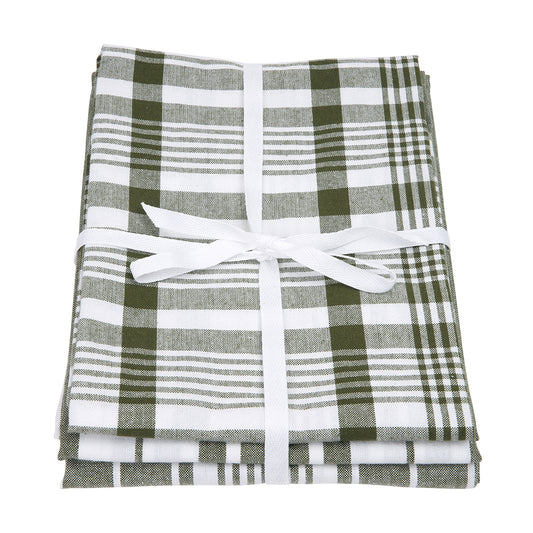 Dexam - Love Colour Set of 3 Extra Large Tea Towel - Olive Green