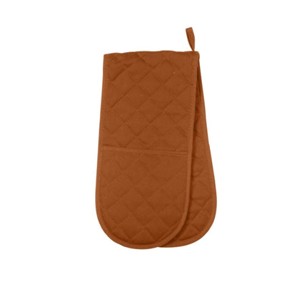 Double Oven Gloves - Dexam - Love Colour - Terracotta in diamond quilted design for heat protection.