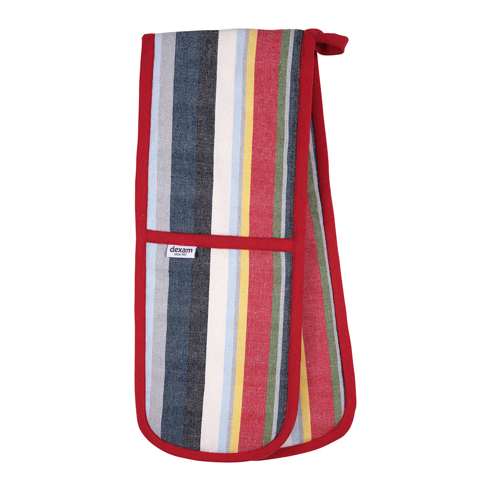 Dexam - Recycled Cotton -  Red Stripe Double Oven Glove