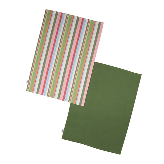Dexam - Tea Towels - Greens - Set Of 2 Recycled Cotton