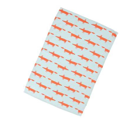 Scion Living Mr Fox Set of 2 Tea Towels - Blue & Orange