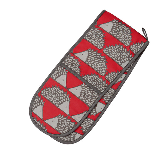 Scion Living - "Spike" Double Oven Gloves - Red & Grey
