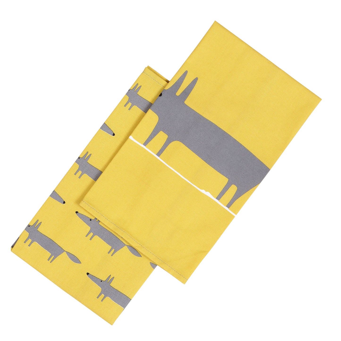 Scion Living Mr Fox Set of 2 Tea Towels - Yellow & Grey