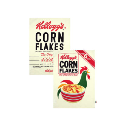 Tea Towels - Dexam Kelloggs Cornflakes Cereal Box design Set of 2