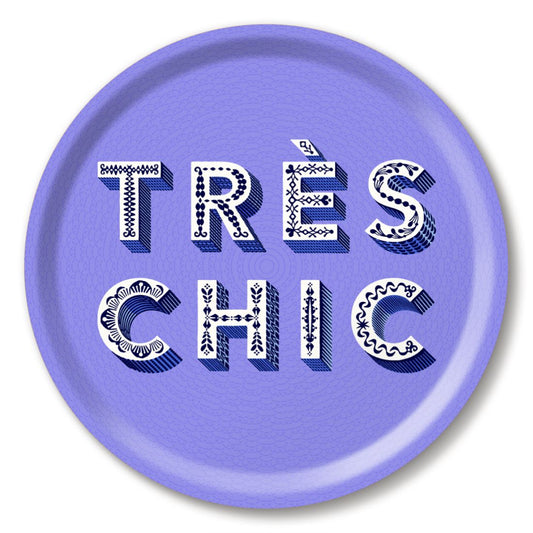 Asta Barrington "TRES CHIC" Blue Round Tray (31cm)