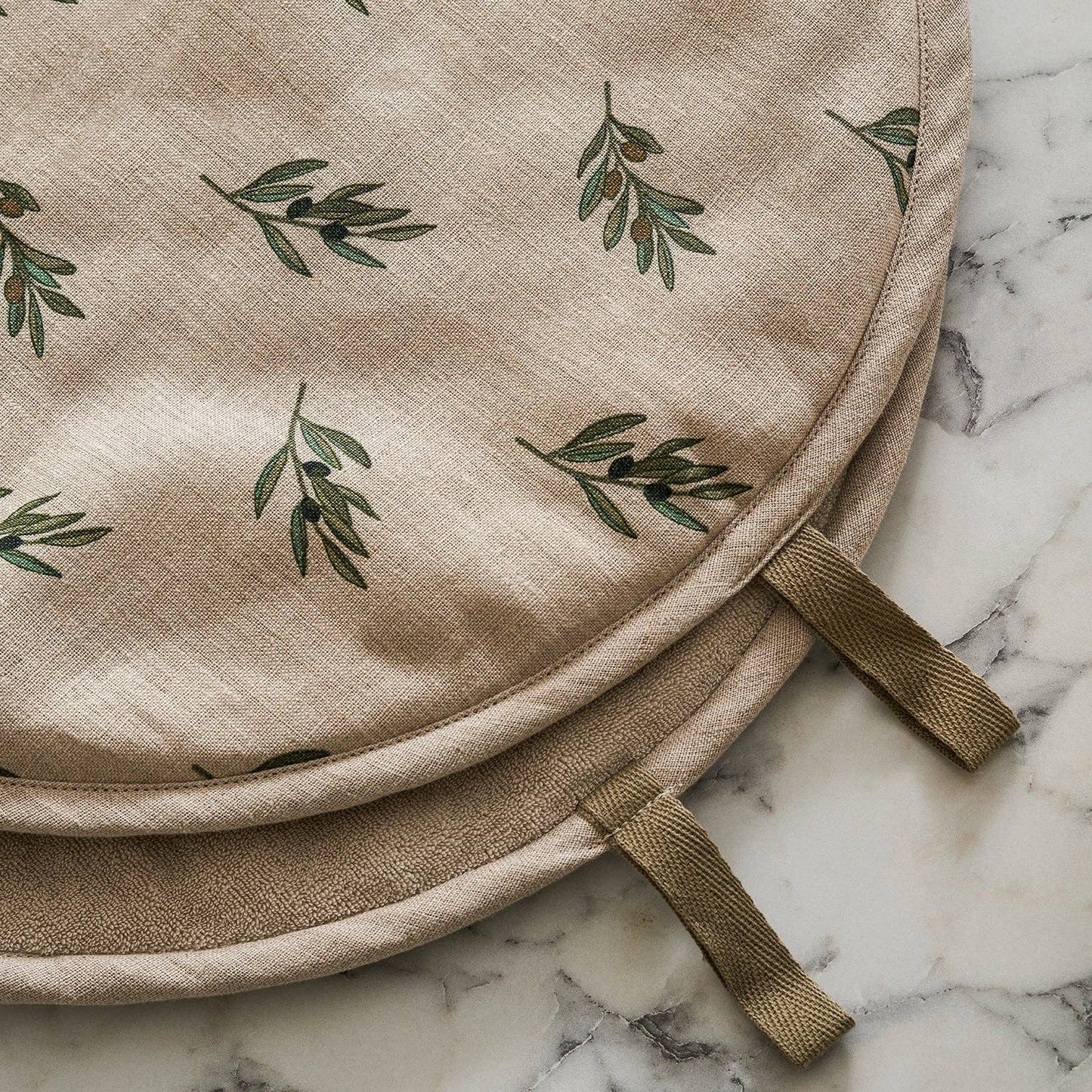 Sophie Allport Olive Linen Chefs Pad For Use With Aga Range Cookers