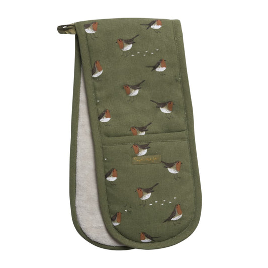 Double Oven Glove - Sophie Allport Christmas "Robins"