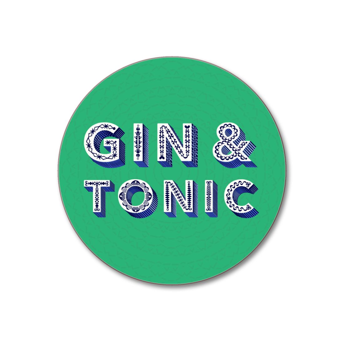 Asta Barrington "Gin & Tonic" Green Round Coaster