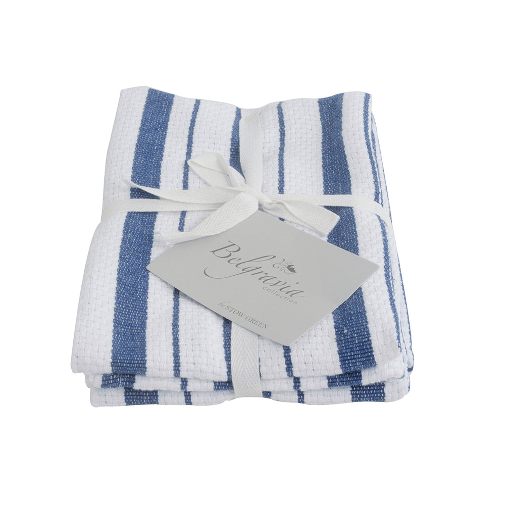 Stow Green - Belgravia Basket Weave Blue Tea Towels - Set of 2