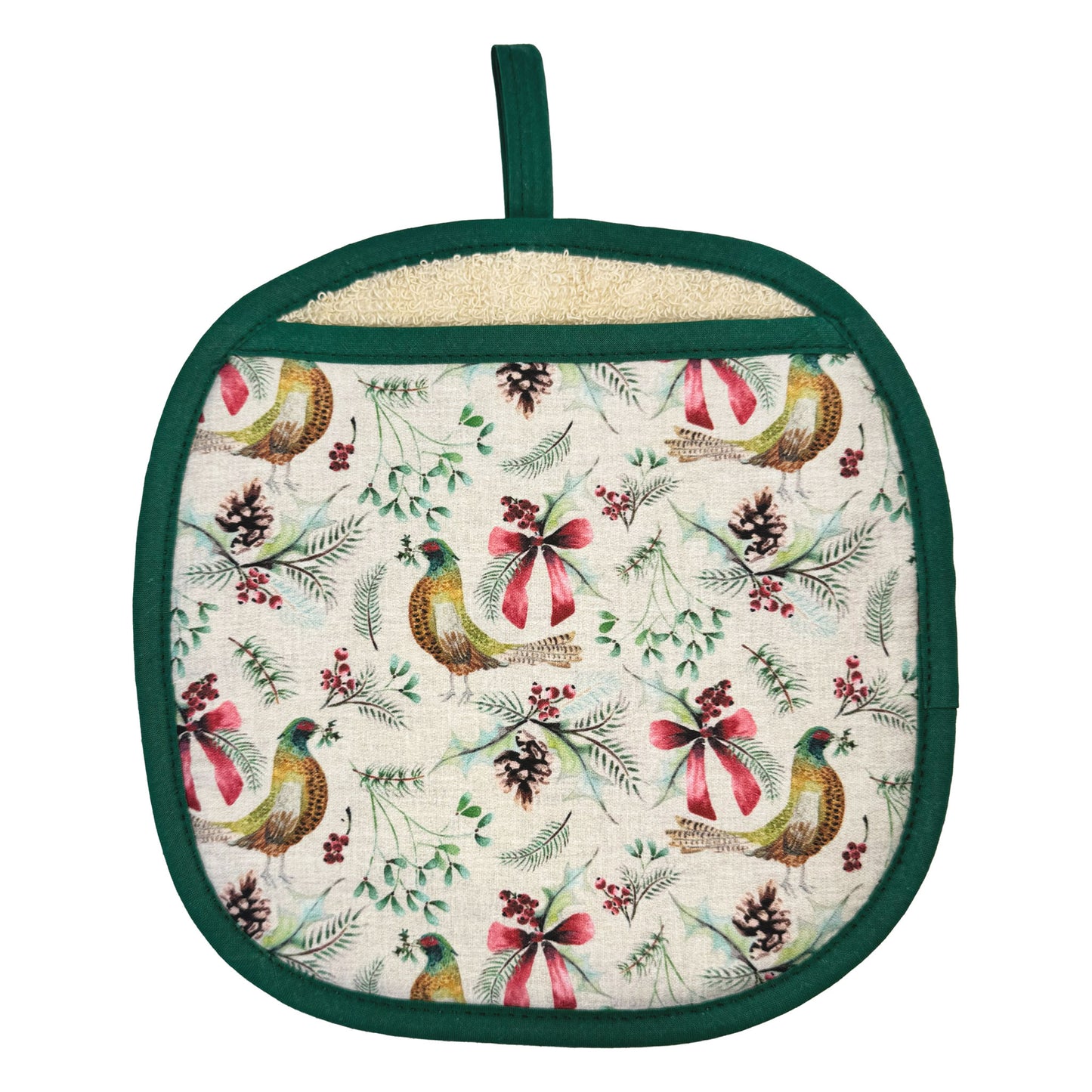 Pot Grab - Mike Doyle Design  - Pheasants & Ribbons