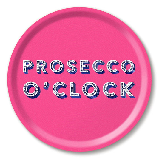 Asta Barrington Prosecco O'Clock / Bright Pink Round Tray (31cm)