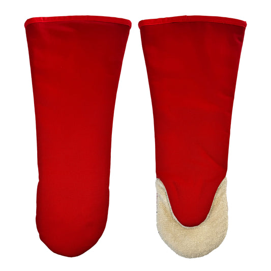 Short or Long Oven Gauntlet / Mitt - Plain Red