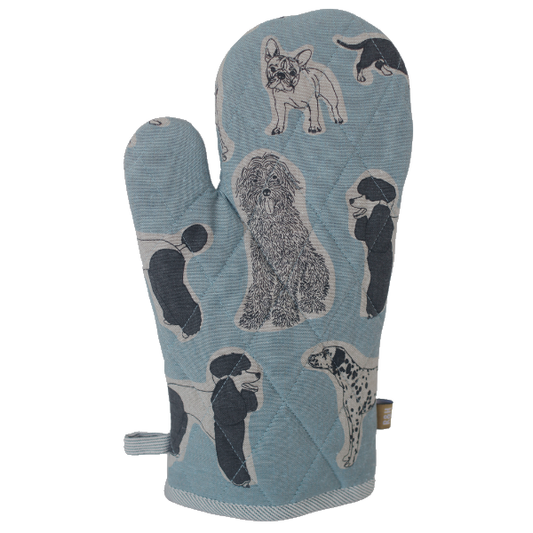 Raine & Humble - Dogology in Blue Hazel -  Single Oven Mitt - Recycled Cotton
