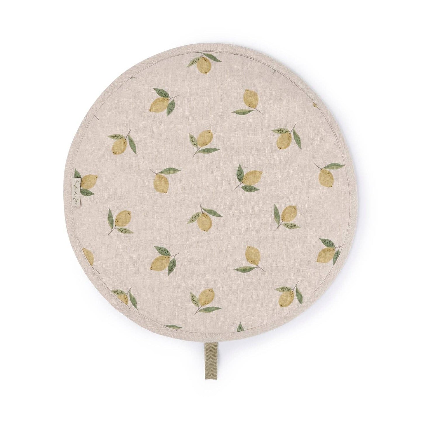 Sophie Allport Lemons  Linen Chefs Pad For Use With Aga Range Cookers
