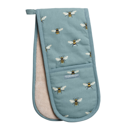 Sophie Allport Teal "Bees" Double Oven Gloves