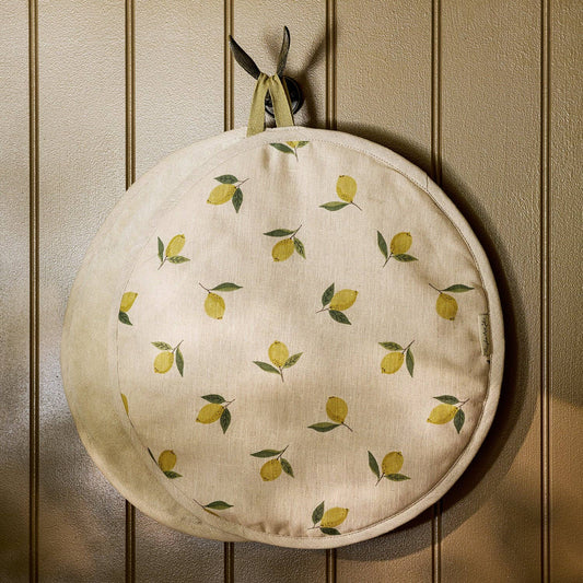 Sophie Allport Lemons  Linen Chefs Pad For Use With Aga Range Cookers