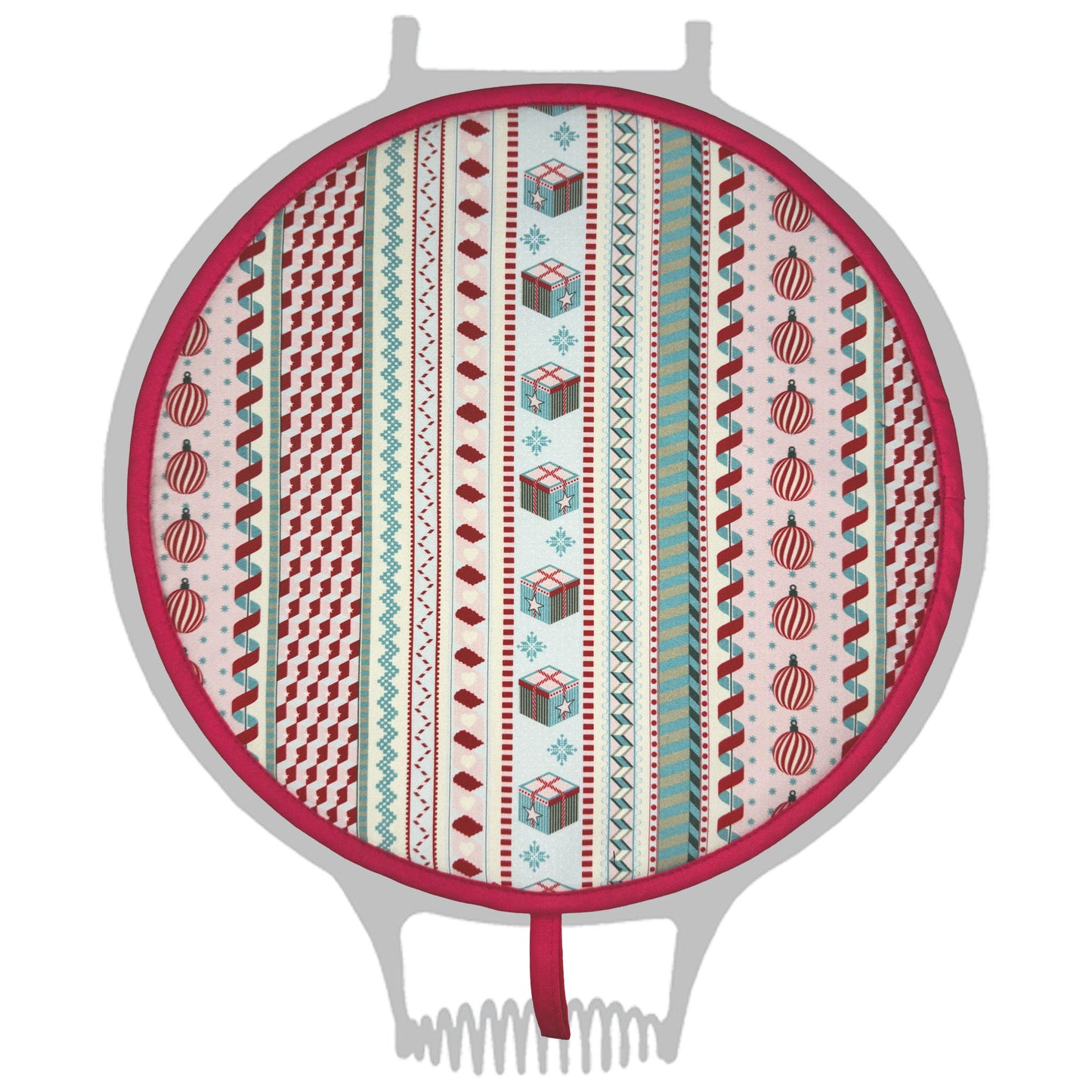 Christmas Ribbon Chef Pad for use with AGA range cooker By Crisp & Dene