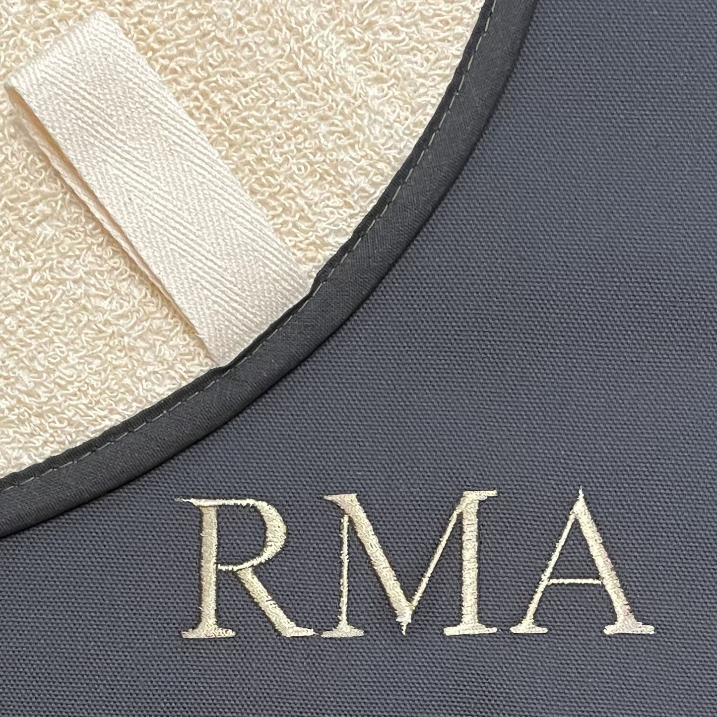 Personalised Monogram Plain Grey Chefs Pad for use with AGA range cooker