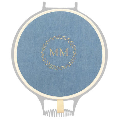 Personalised Monogram Denim Garland Chefs Pad  for use with AGA range cooker