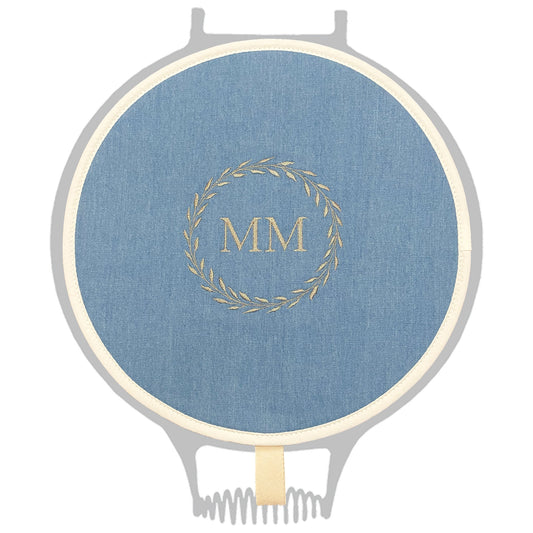 Personalised Monogram Denim Garland Chefs Pad  for use with AGA range cooker