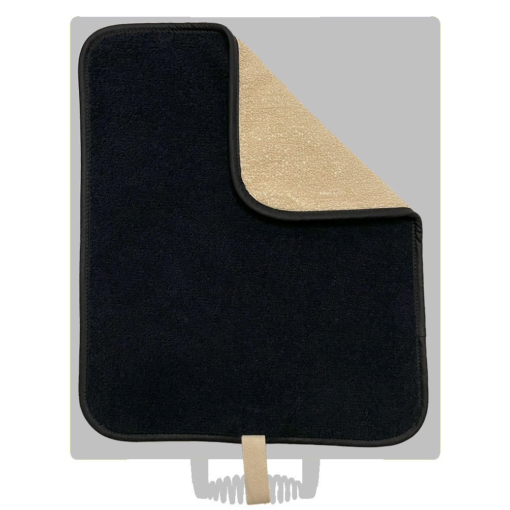 Black & Cream Towelling Everhot Hob Cover (Small 38.5cm)