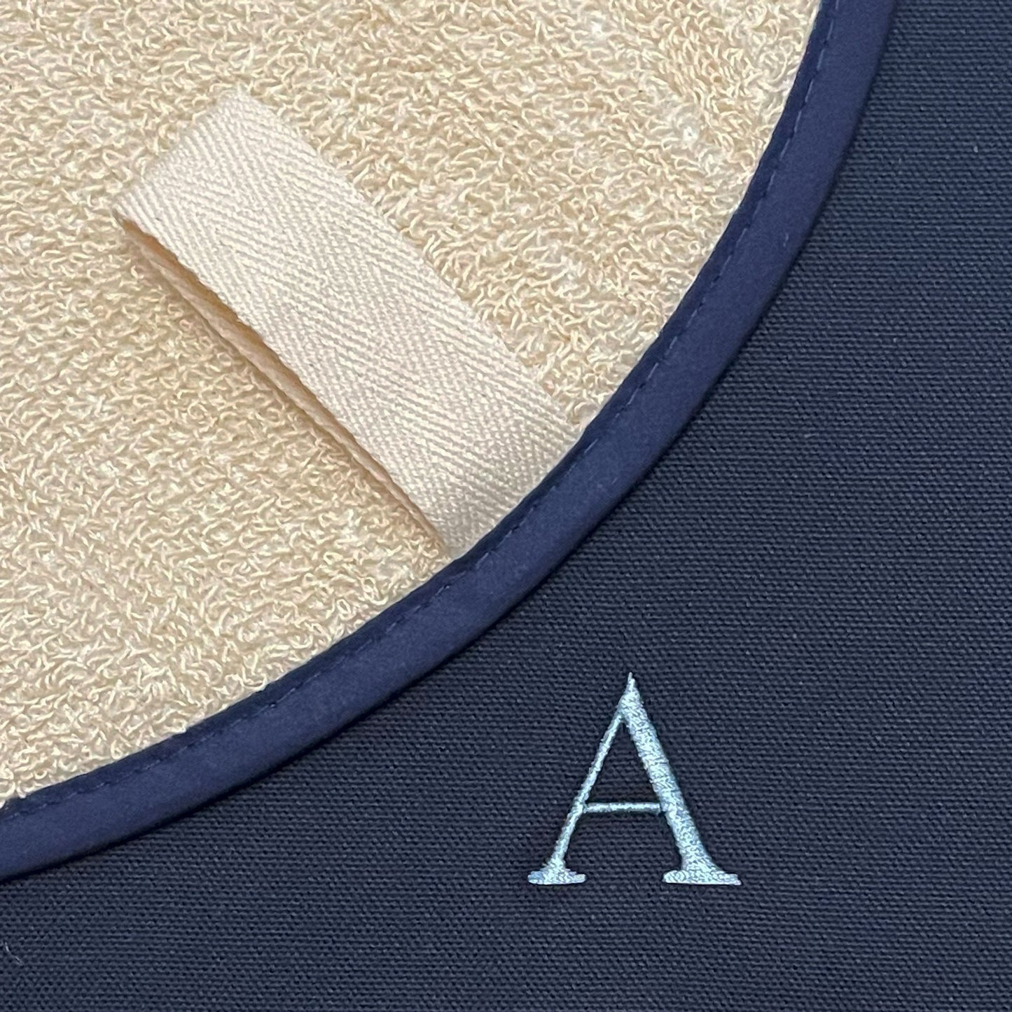 Personalised Monogram Chefs Pad in Plain Navy for use with AGA range cooker
