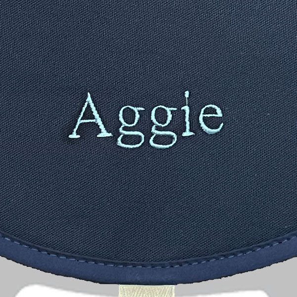 Personalised Names Chefs Pad in Plain Navy for use with AGA range cooker