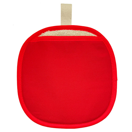 The Chef Pad Shop Plain Red Square Pot Grab with Black Towel
