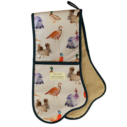 Sarah Whitaker Game Birds Thumb End Double Oven Glove