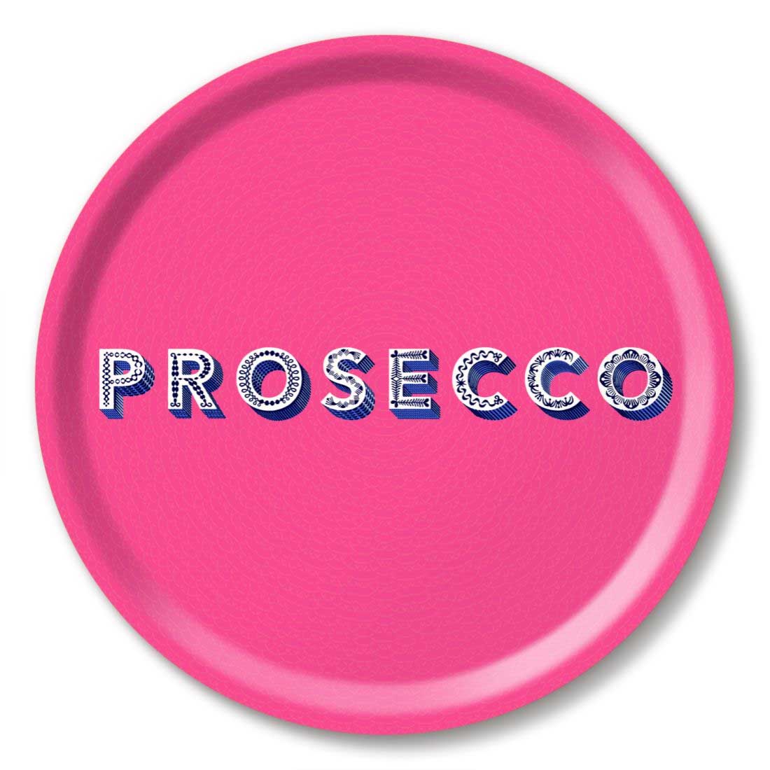 Serving tray - Asta Barrington "PROSECCO" Bright Pink - Round (31cm)