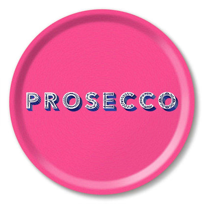 Serving tray - Asta Barrington "PROSECCO" Bright Pink - Round (31cm)