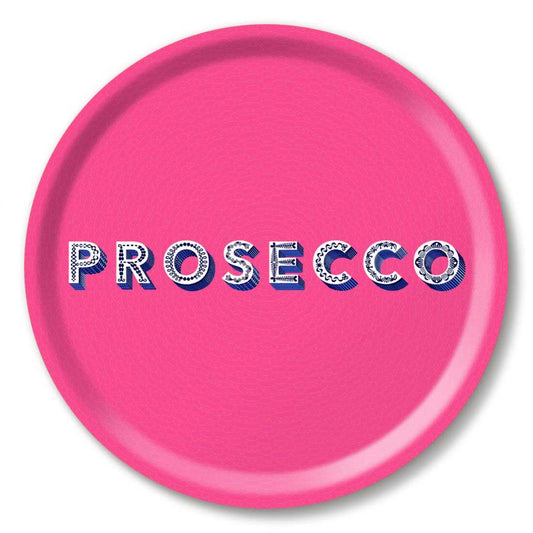Serving tray - Asta Barrington "PROSECCO" Bright Pink - Round (31cm)