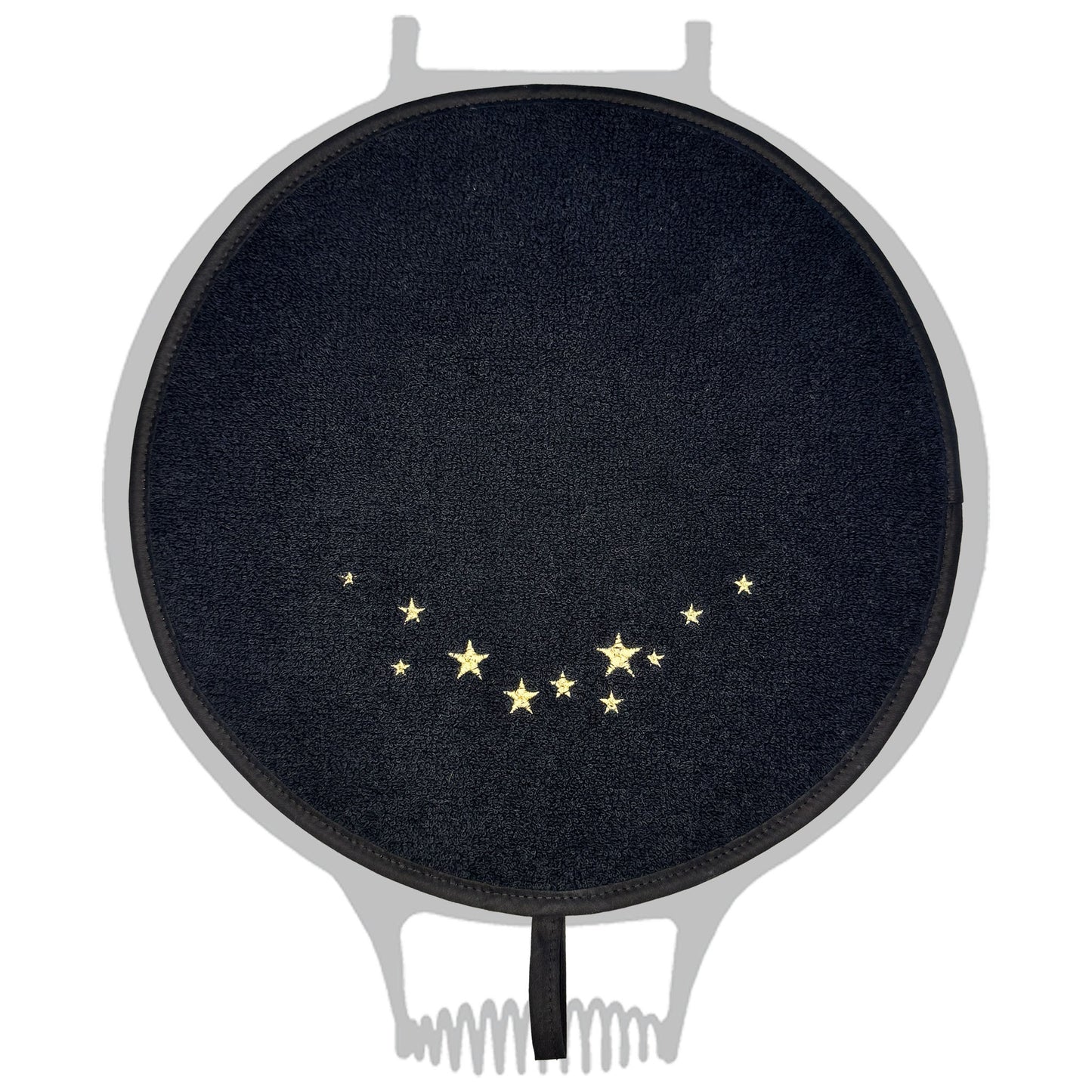 Christmas All Towelling Black Starry Night Hob Cover For Use With Aga Range Cookers