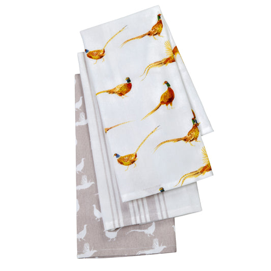 Stow Green - The Pantry Kitchen - Pheasant Dusk Tea Towels - Set of 3