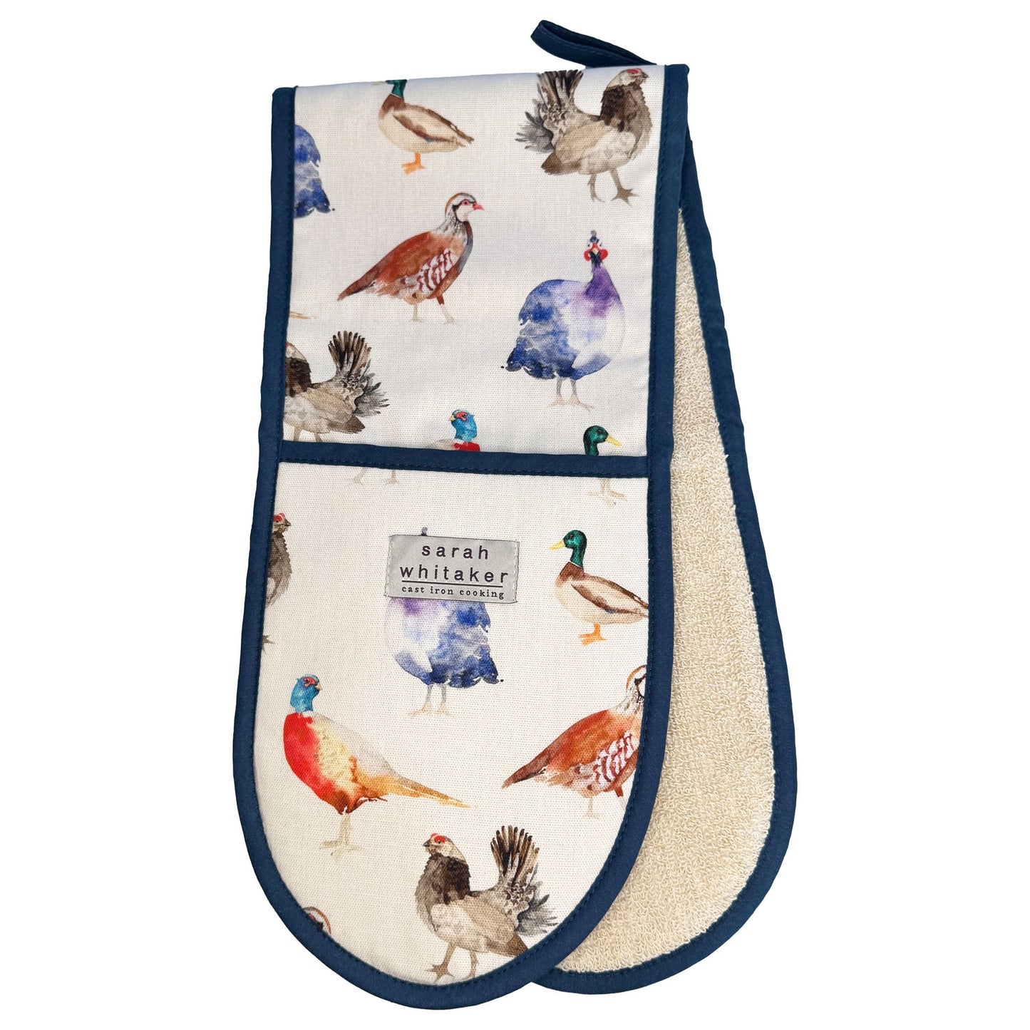 Sarah Whitaker Game Birds Round End Double Oven Glove