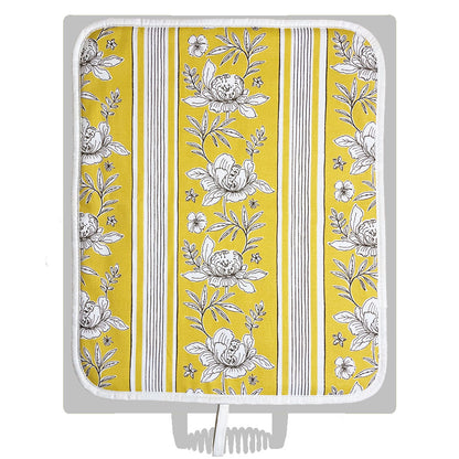 Crisp & Dene Yellow Vintage Floral Hob Cover (Small 38.5cm) for use with Everhot Cooker Ranges