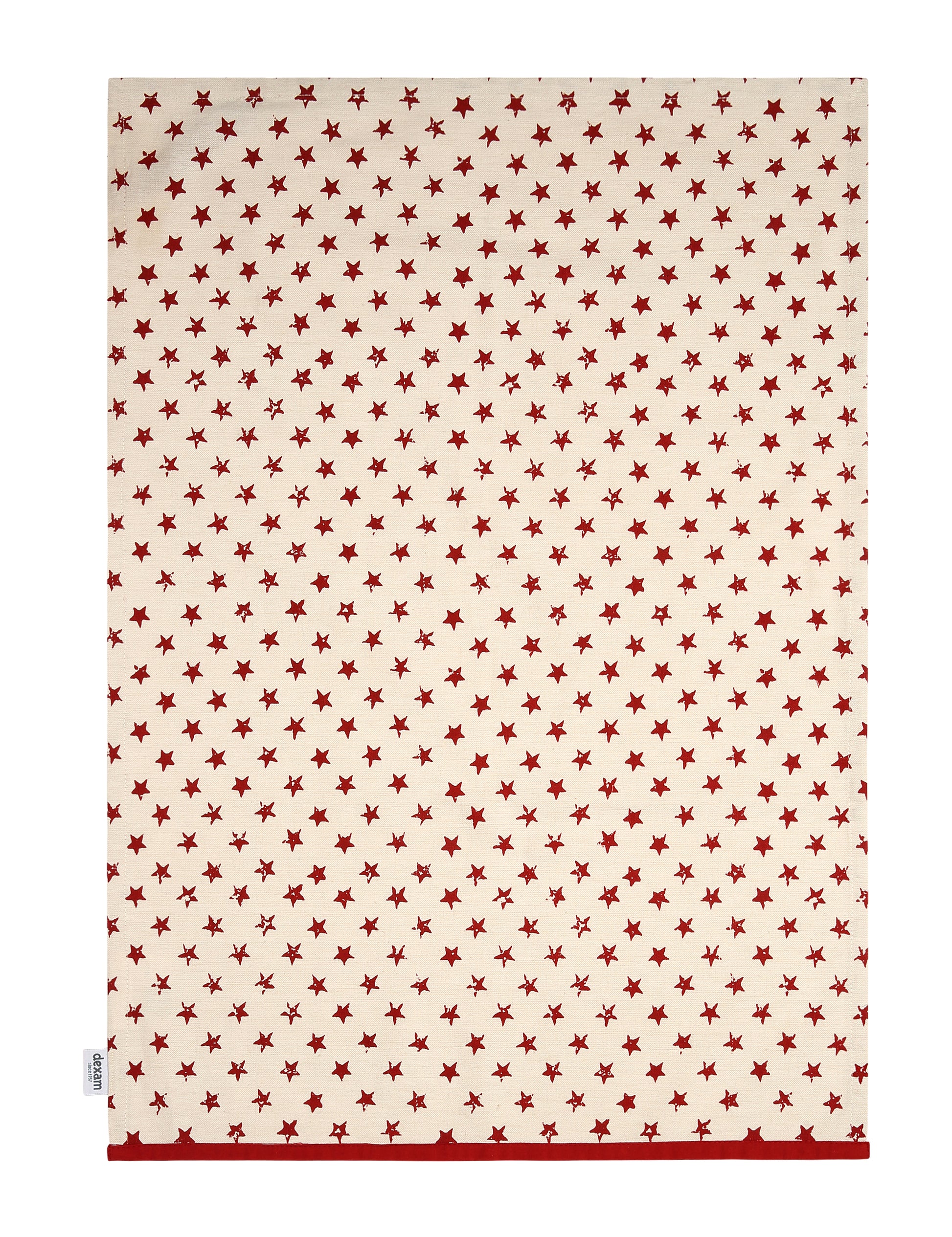 Tea Towel - Dexam - Dexam - Red Star Set of 2 Natural coloured Tea Towels
