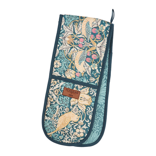 William Morris & Co Strawberry Thief Teal Double Oven Glove