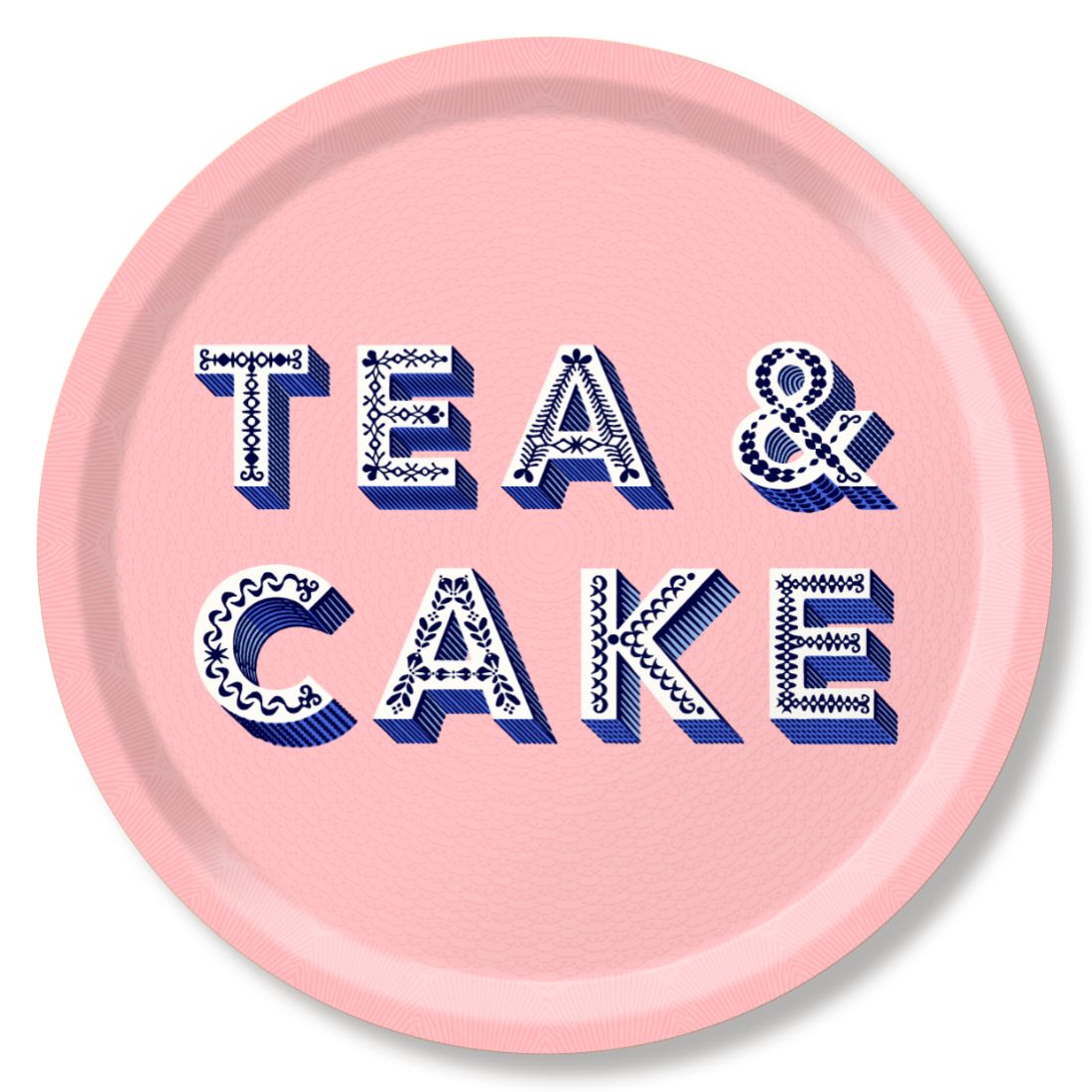 Serving Trays - Asta Barrington - Asta Barrington "Tea & Cake" Pale Pink Round Tray 39cm