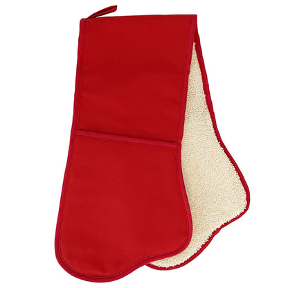Double Oven Glove - The Chef Pad Shop - Red Pepper Plain Double Oven Glove