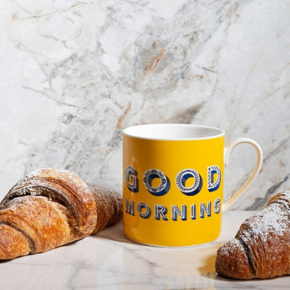 Mug - Asta Barrington - Asta Barrington "Good Morning" Fine Porcelain Mug in Yellow