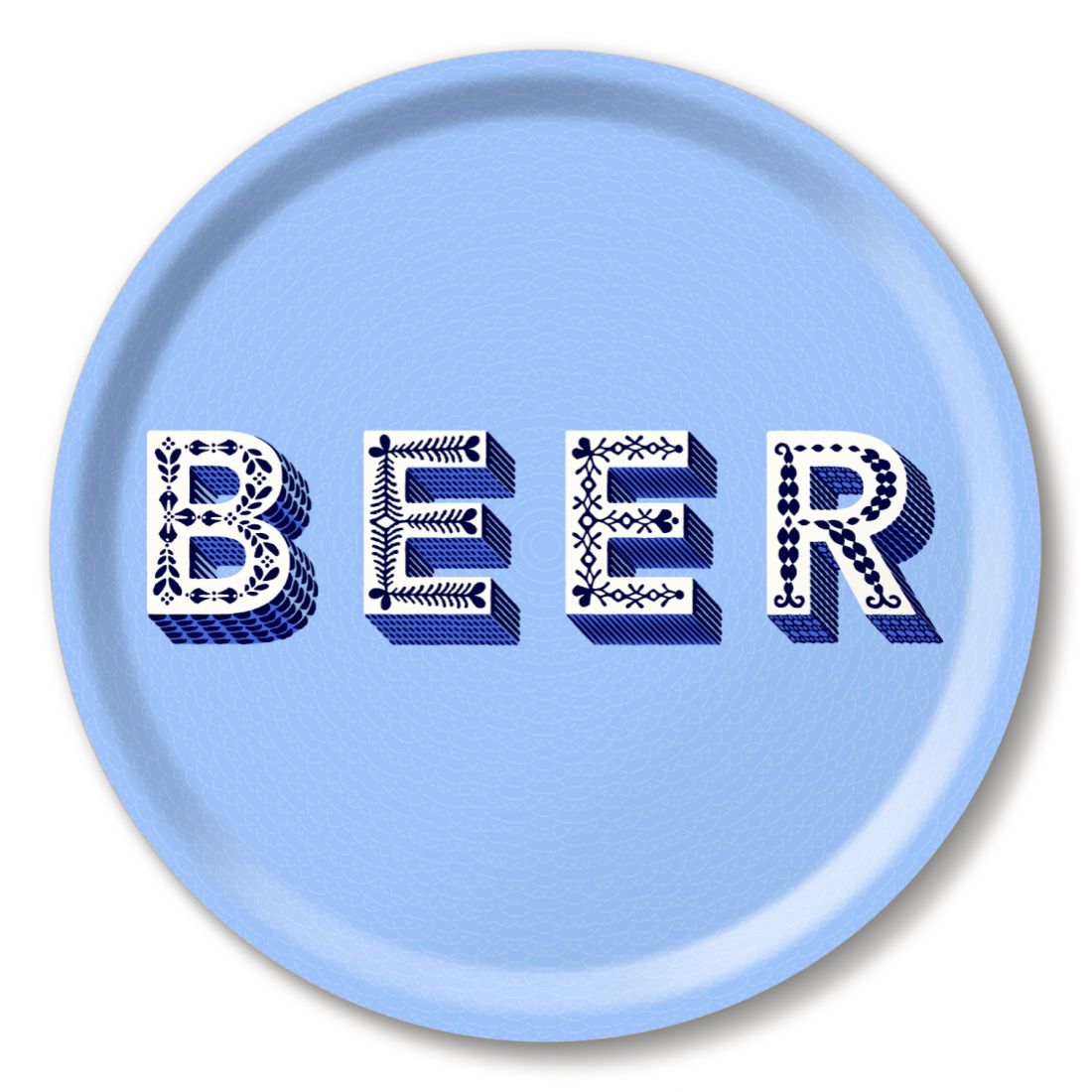 Serving Trays - Asta Barrington - Asta Barrington "Beer" Blue Round Tray (31cm)