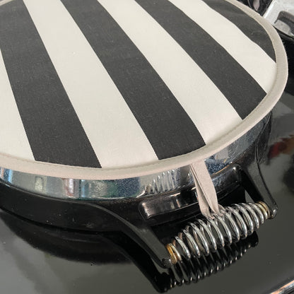 Black and White Wide Stripe Chefs Pad for use with Aga Range Cookers